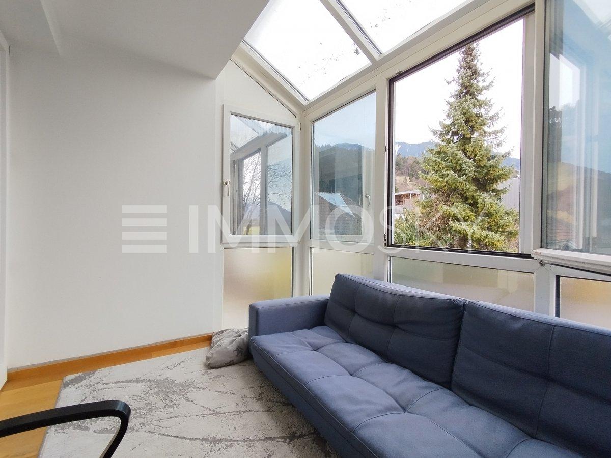 Verglaster Balkon
