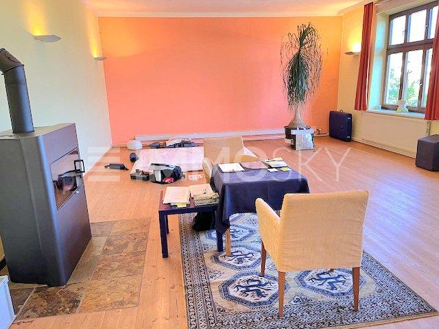 Großer Wohnraum mit Kamin