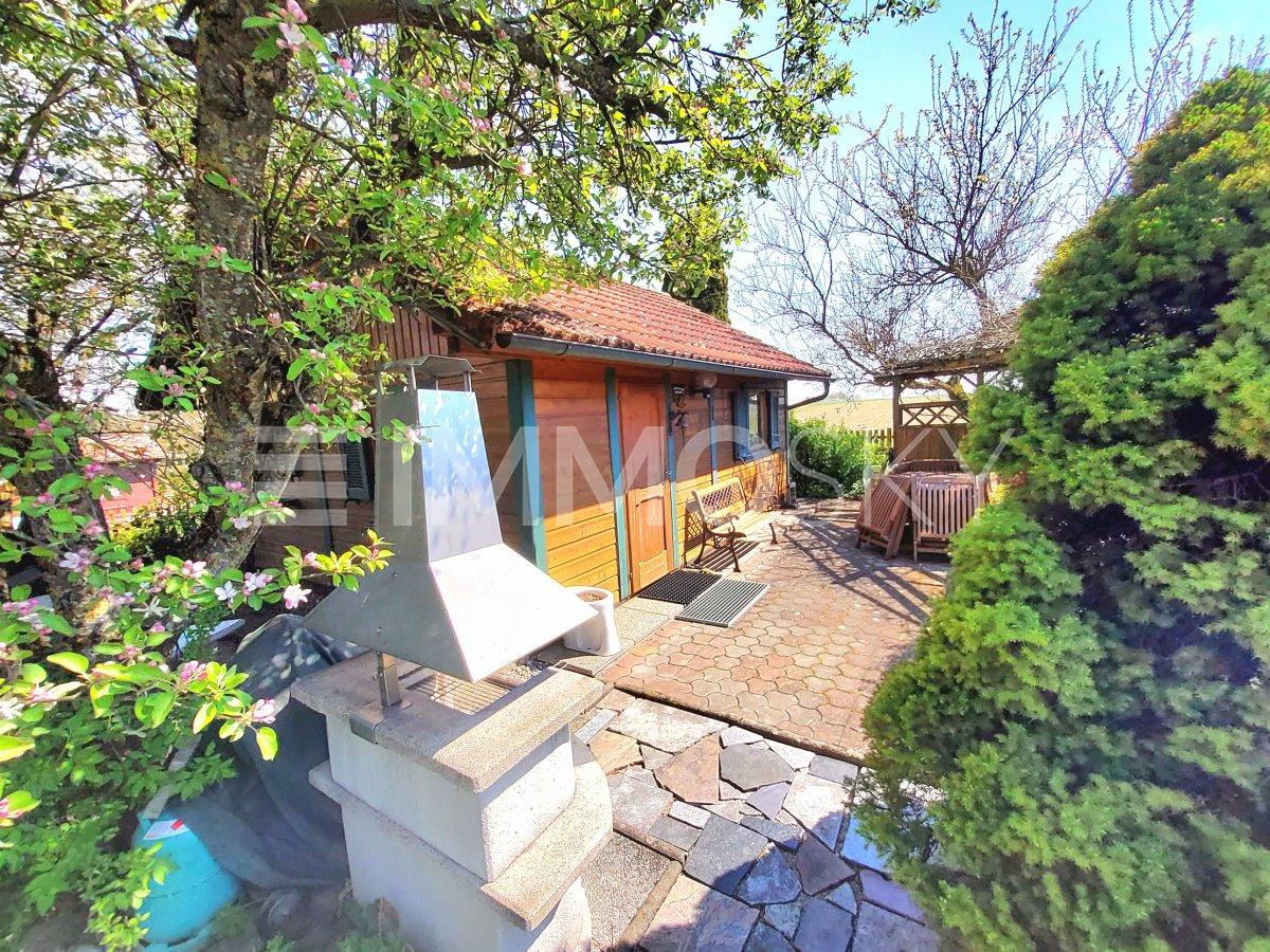 Grill Terrasse mit Blick zur Weinlaube