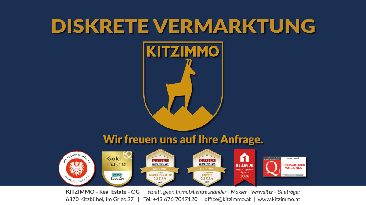 KITZIMMO-Diskrete Vermarktung von Luxusimmobilein in Kitzbühel.