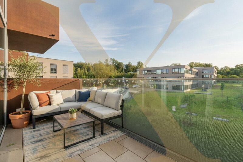 Balkon (KI möbliert)