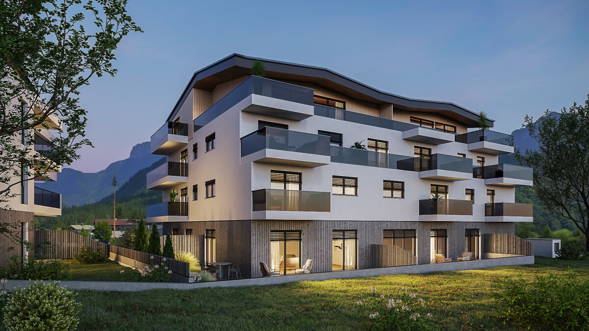 KITZIMMO-Grundstück mit Baugenehmigung für 15 Wohnungen & 1 Geschäft - Immobilien St. Ulrich.